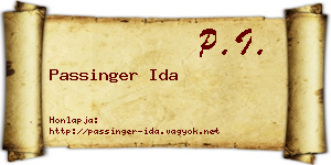 Passinger Ida névjegykártya